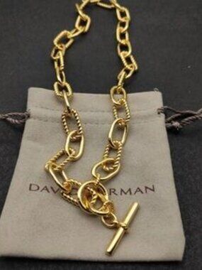 David Yurman Chain-Link Necklace with Toggle Clasp